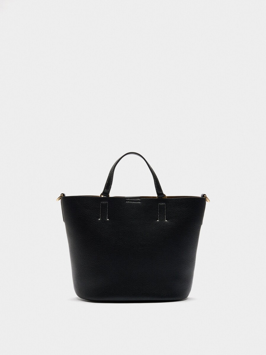 Bolso Tote Con Colgante - negro 
