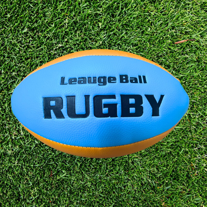 Pelota Rugby de Goma celeste