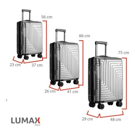 Set de 3 Valijas de Mano Rígidas Plateado