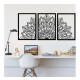Triptico Cuadro Mandala En Madera Calada 103 X 70 Cmts Negro