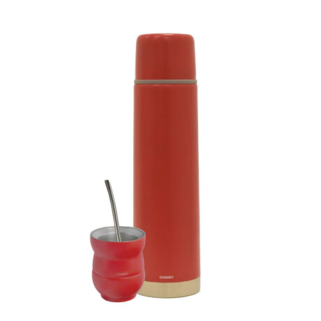 Set Comet Termo Bala 750ml +mate 140ml +Bombilla Regalo Rojo
