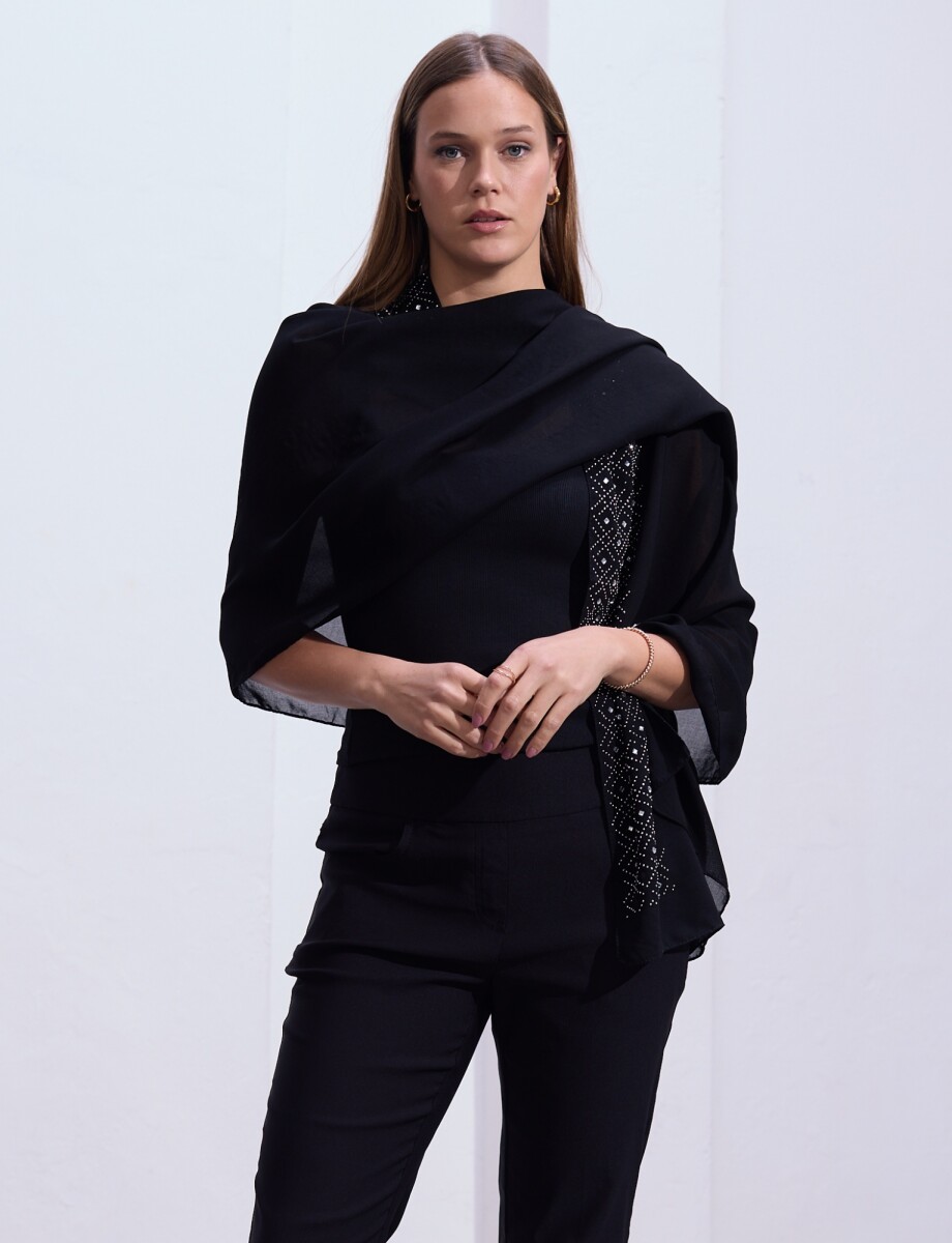 Pashmina Noche - Negro/plateado 
