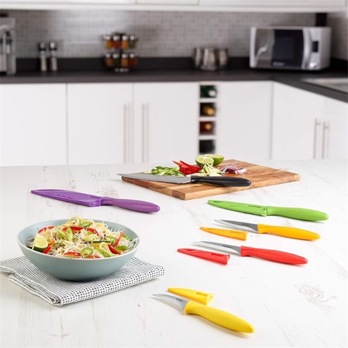 Cuchillas de Acero Inox con Protector Set 6 Unidades 