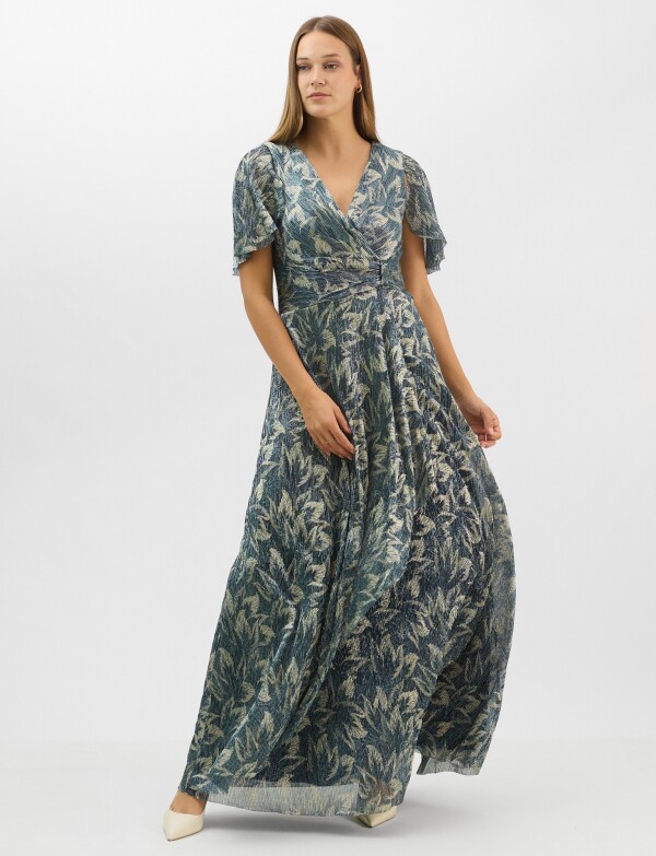 Estido Maxi Cruzado Con Brillo Metalizado AZUL/MULTI