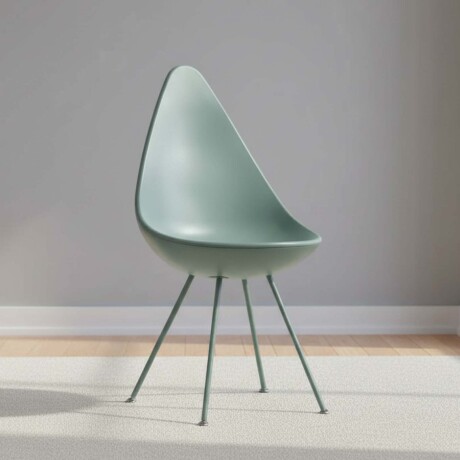 SILLA DE COMEDOR PP-Y-METAL VERDE DROP