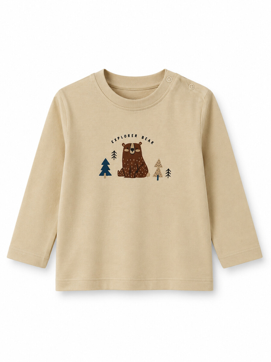 REMERA WILD - BEIGE (V) 