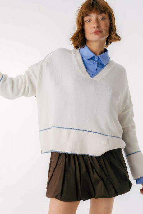 Sweater Saela Blanco/Chocolate