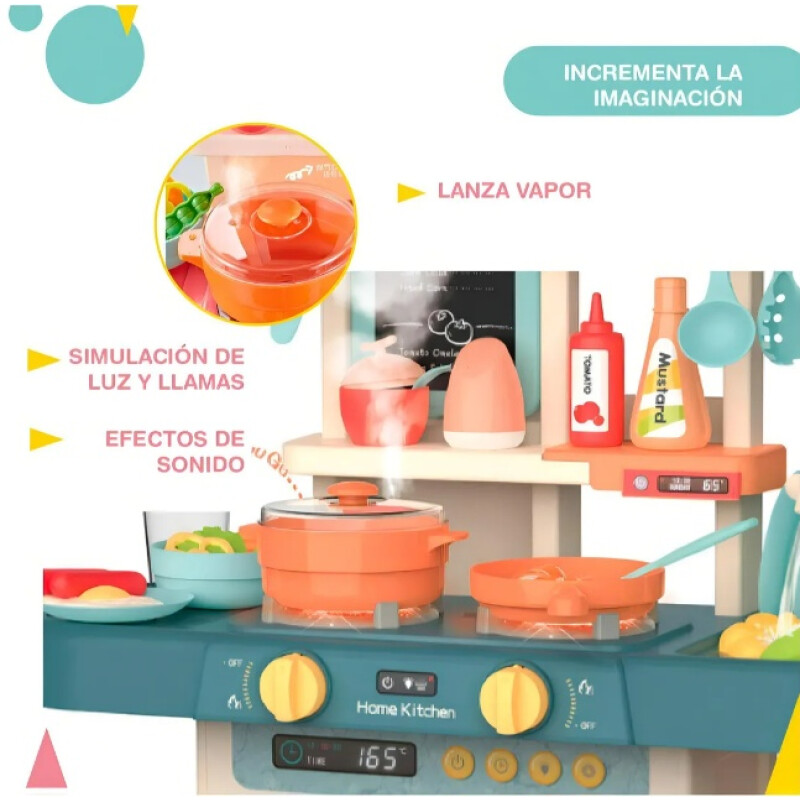 Cocina De Juguete Home Kitchen 2 En 1 Sonido Y Accesorios Multicolor
