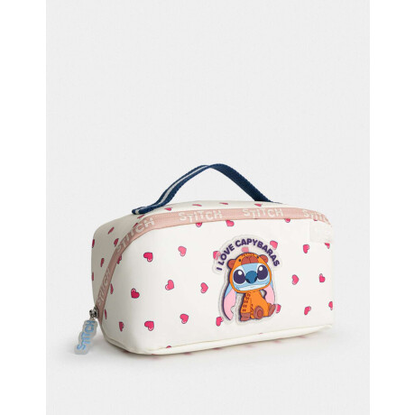 Portacosméticos ''stitch Capybara'' Blanco Crema