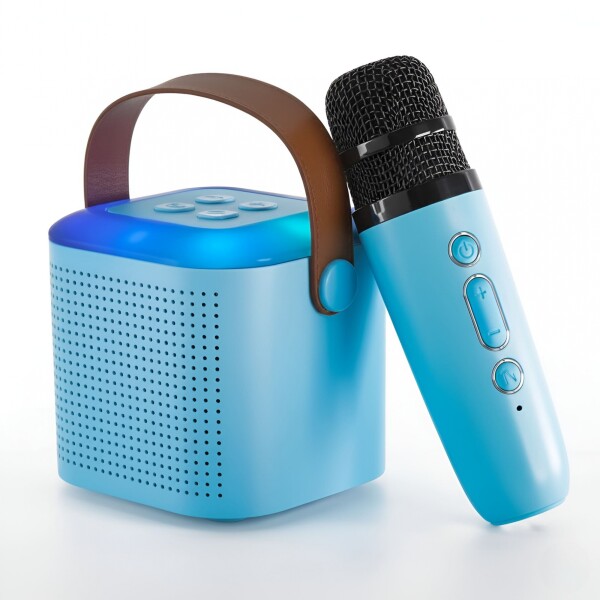 Microfono Karaoke Musical Parlante Inalambrico Infantil Color Celeste