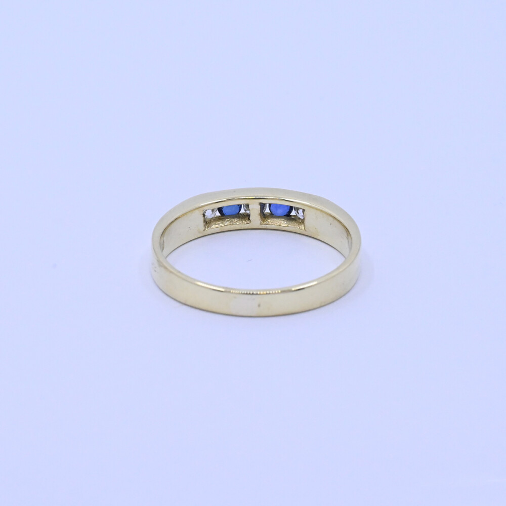 Anillo medio sin fin oro 18k zafiros y brillantes Anillo medio sin fin oro 18k zafiros y brillantes