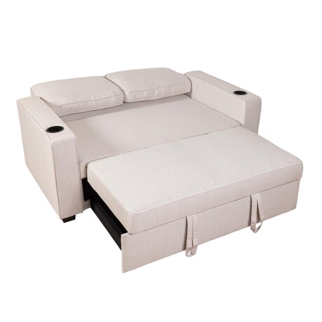 SOFÁ CAMA 2 CUERPOS TELA NATURAL-BEIGE MILEY BEIGE