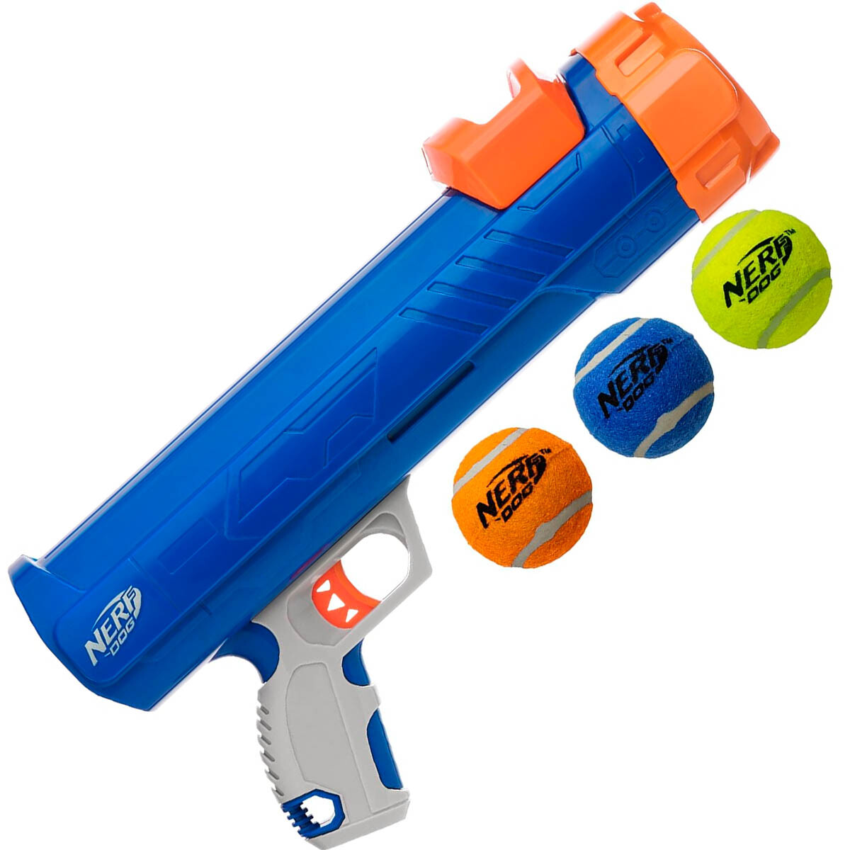 Lanzador De Pelotas Nerf Dog Mascotas + 3 Pelotas 