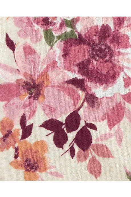Campera de algodón con felpa, diseño floral Campera de algodón con felpa, diseño floral