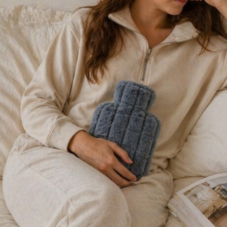 Bolsita de Agua Caliente 1L con Funda de Peluche Suave Azul