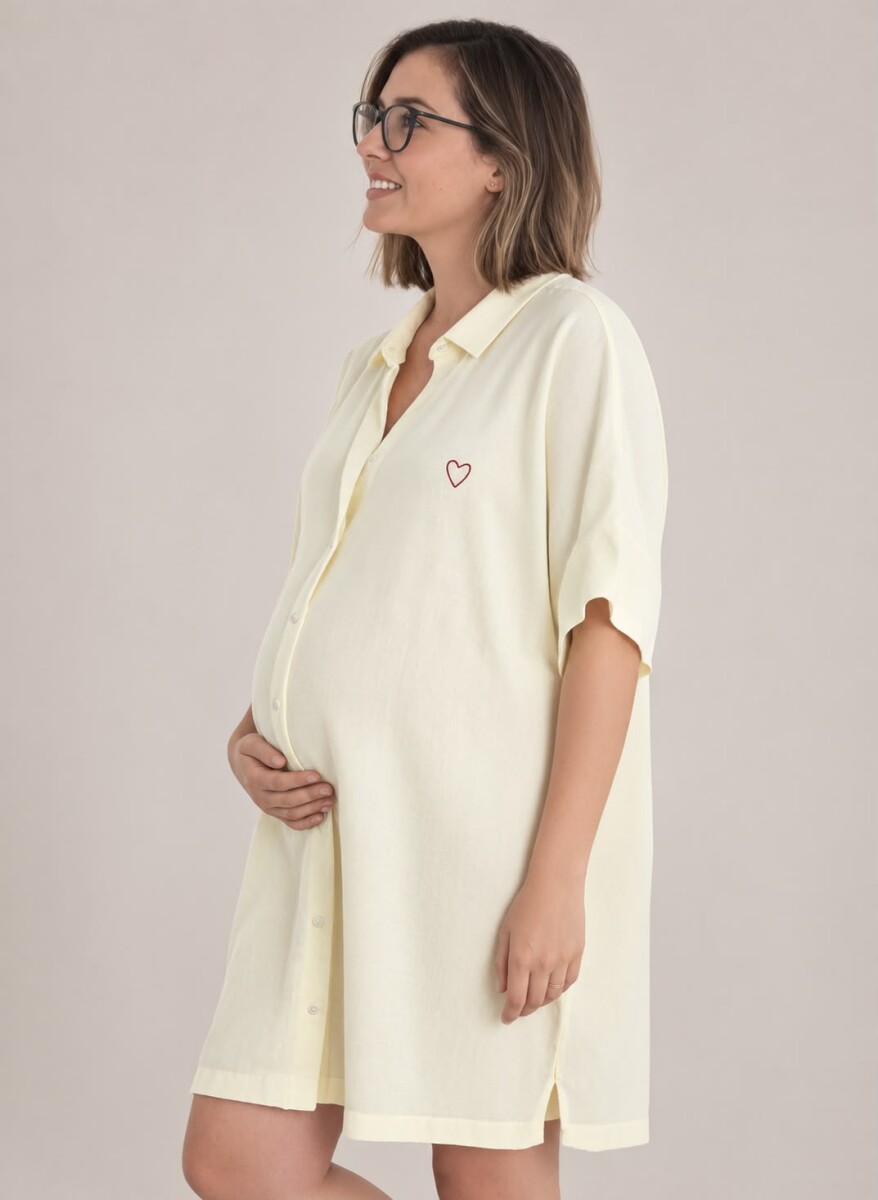 Camisa Maternal Pupa – Viscosa suave con bolsillos prácticos - Crema 
