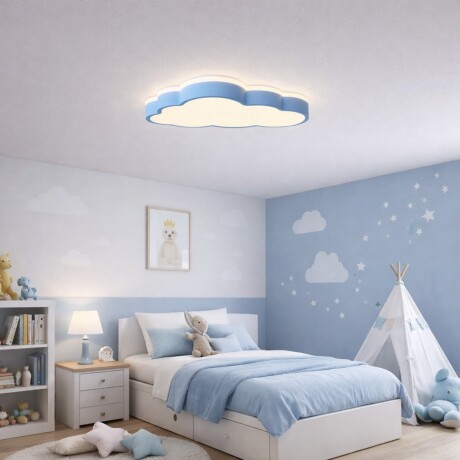 Plafón LED nube a control remoto con funciones Celeste