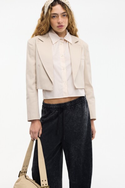CHAQUETA CON CAMIS Beige