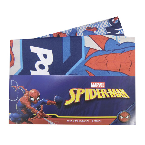 Juego Sábanas Infantil 1 Plaza 100% Microfibra Spiderman