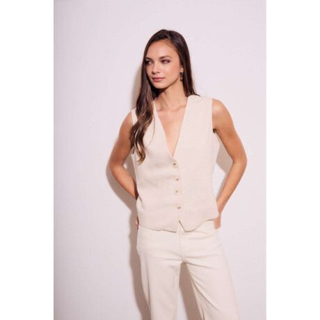 Chaleco Lino Nácar