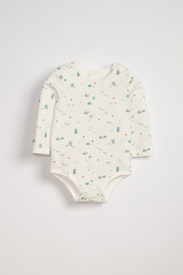 Body manga larga estampado Arboles Blanco