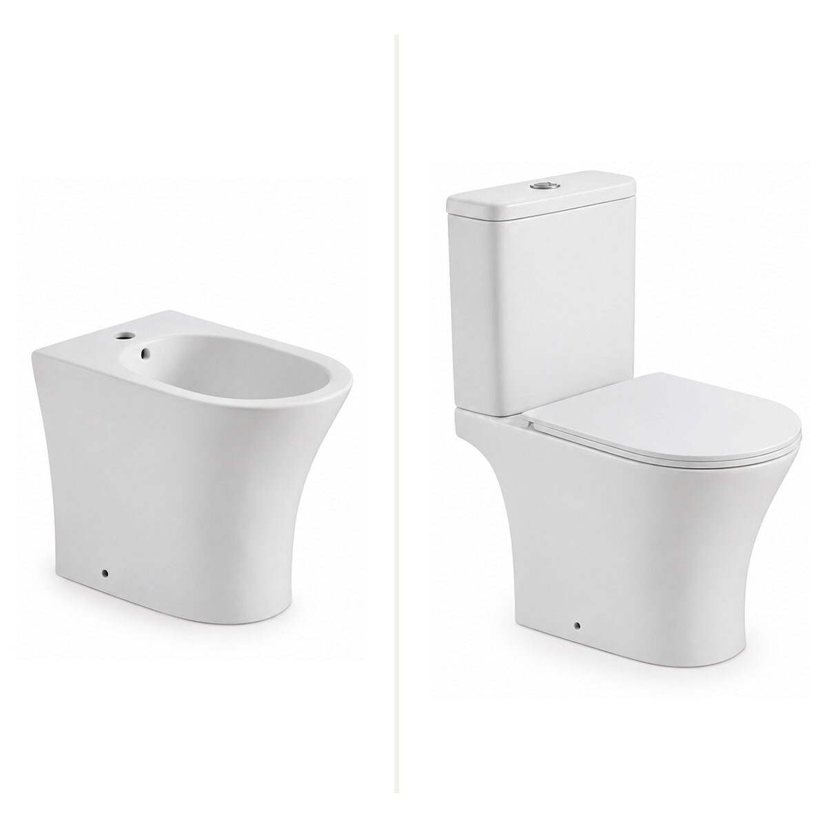Juego De Loza Sanitaria Inodoro Bidet Y Mochila Anori Blanco 