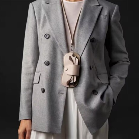 Estuche colgante para lentes Beige