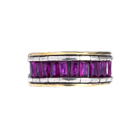 Anillo de plata 925 y double de oro 18 ktes con circonias. Anillo de plata 925 y double de oro 18 ktes con circonias.
