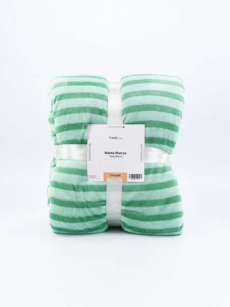 MANTA SHERPA PRINT 2 PLAZAS VERDE