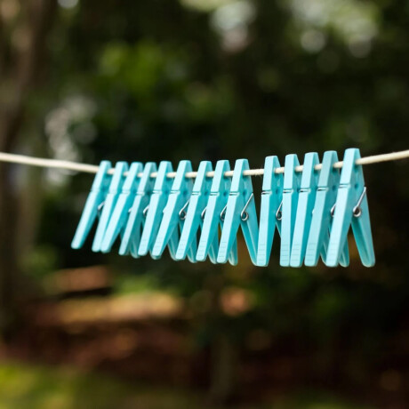 Palillos Pinzas Plásticas Mor 12 Piezas Ropa Cuerdas Tender Celeste