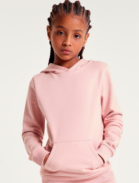 BUZO BÁSICO INFANTIL CON CAPUCHA ROSADO