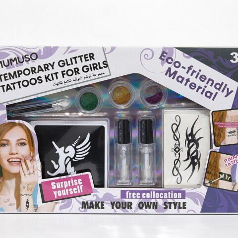 KIT DE TATUAJES TEMPORALES DE PURPURINA PARA NIÑAS KIT DE TATUAJES TEMPORALES DE PURPURINA PARA NIÑAS