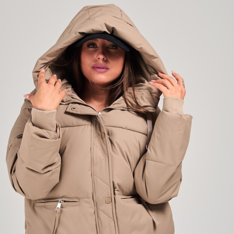 Campera Puffer Slowly Beige
