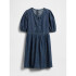 PUFF SLV BOW DRS - MED DNM MEDIUM WASH