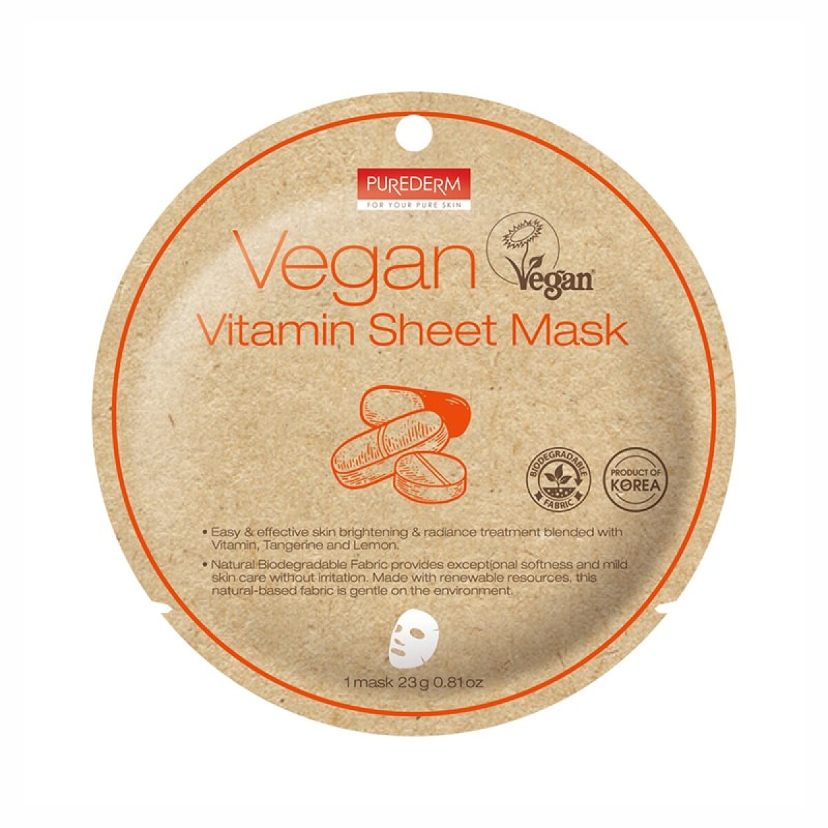 Purederm Vegan Vitamin Sheet Mask 