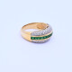 Anillo oro 18k con brillantes y esmeraldas. Anillo oro 18k con brillantes y esmeraldas.