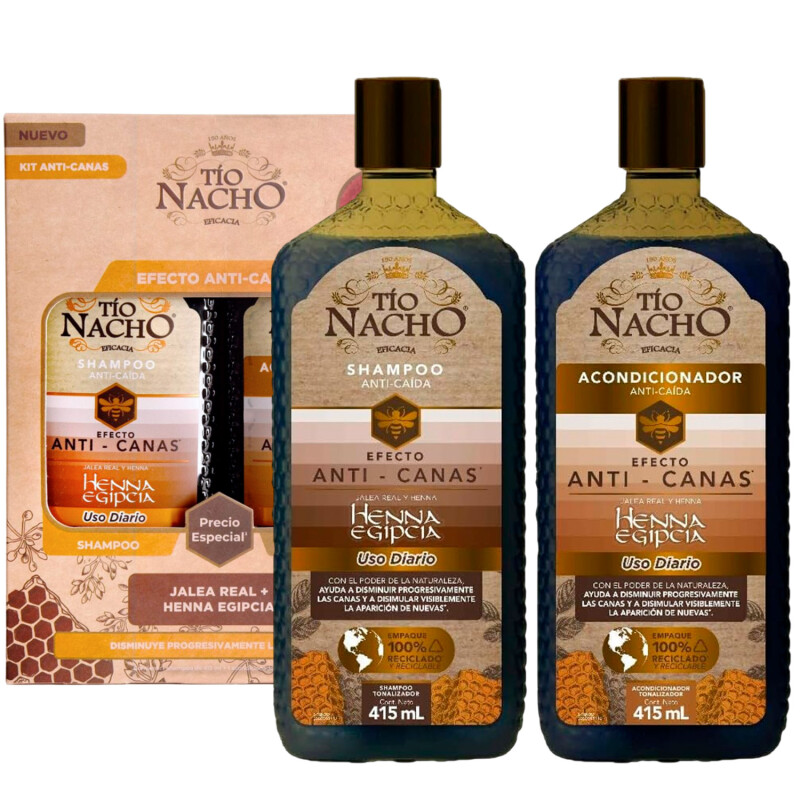 Pack Shampoo + Acondicionador Tio Nacho 415ml ANTI-CANAS