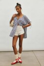 FARLEY GINGHAM TUNIC Azul