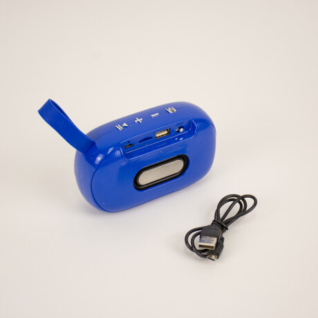 Parlante Ovalado Con Bluetooth Usb A Batería Azul
