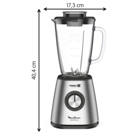 Licuadora Moulinex De Acero Inox Con Jarra Vidrio 5 Velocidades 800W Color Plateado