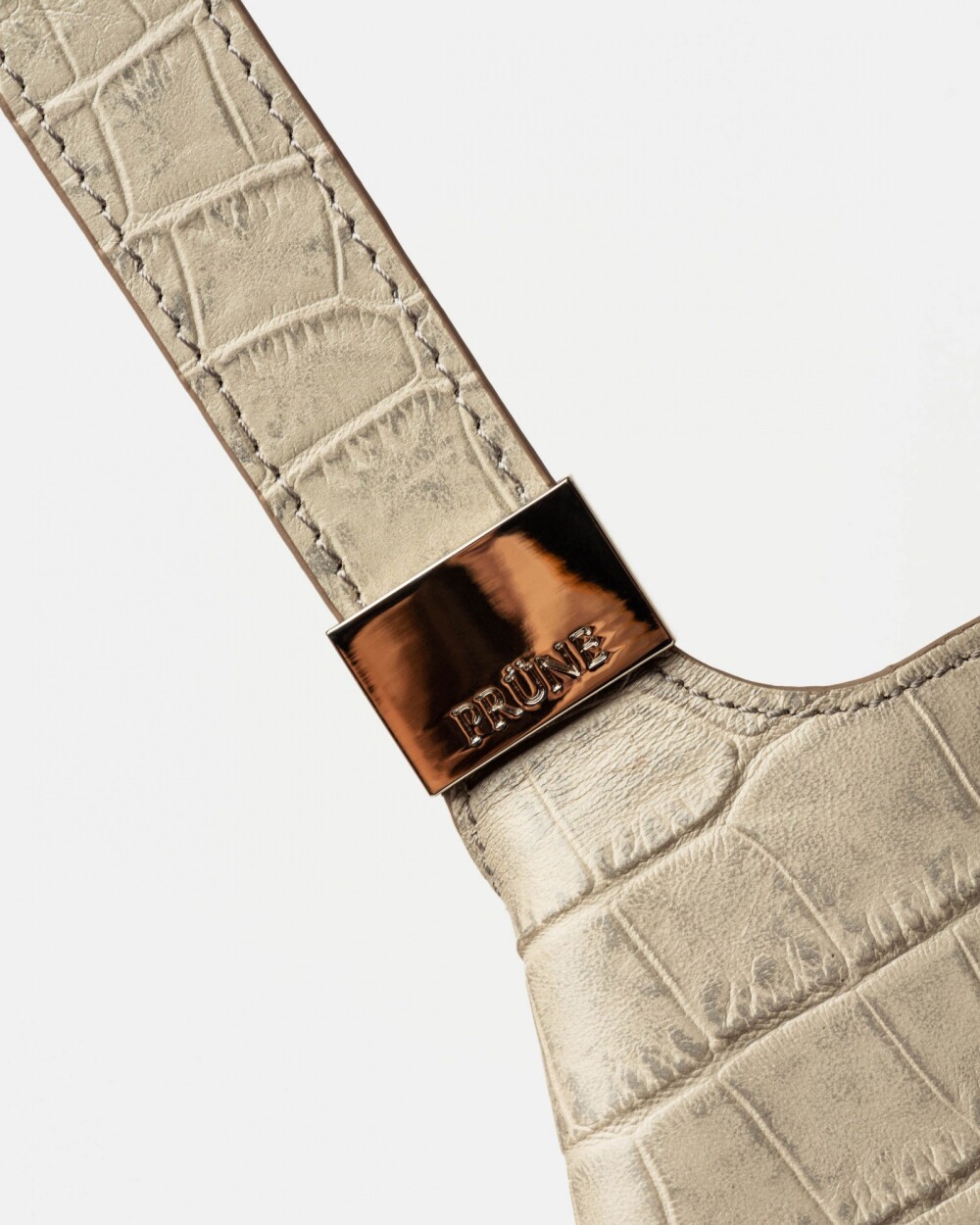 Bolso Eterial en cuero croco shine Taupe