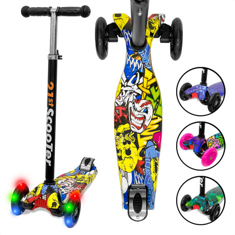 Monopatín Tripatín Estampado C/ Luz Scooter Regulable Multicolor 2