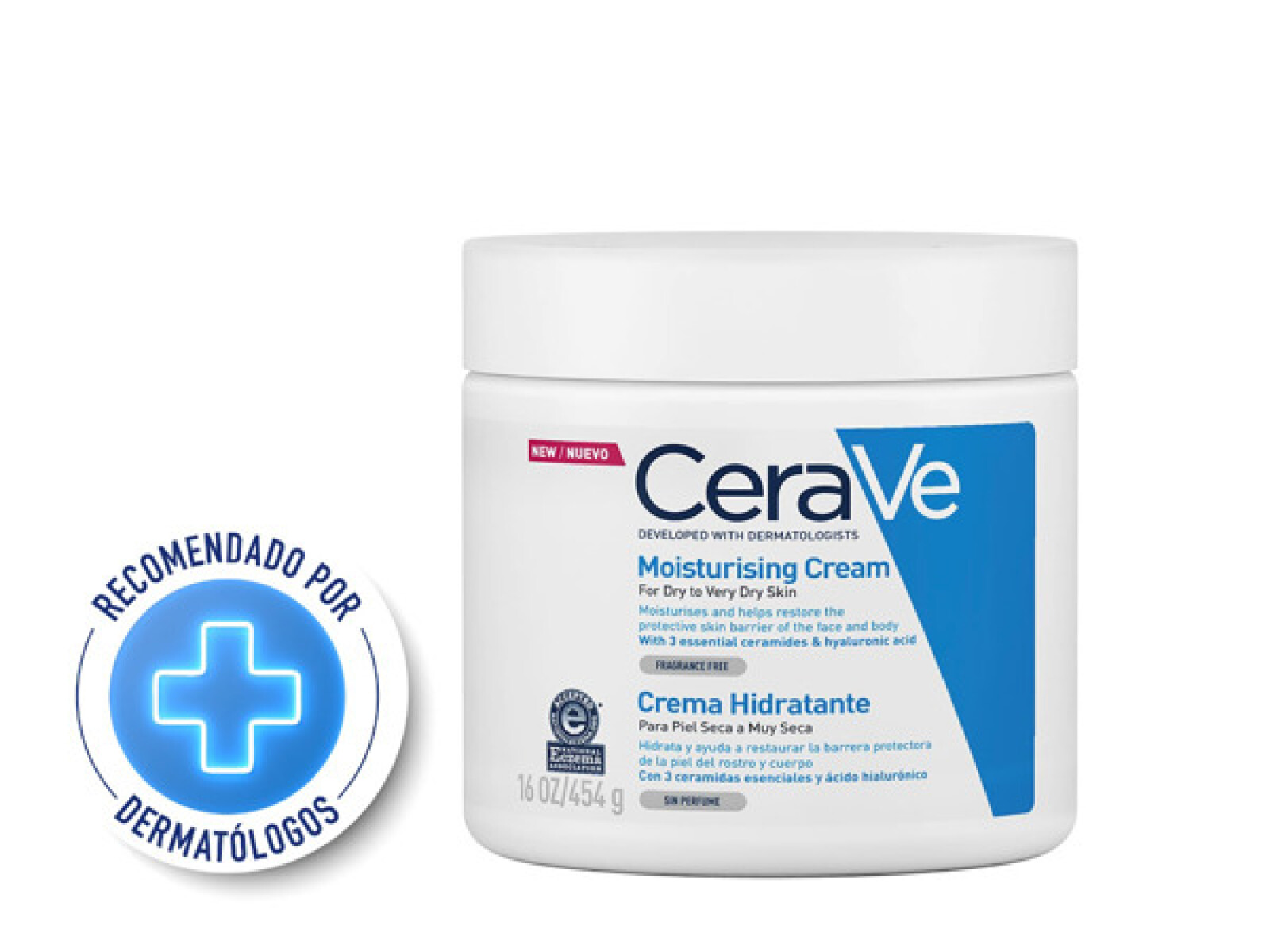 CeraVe Crema Hidratante 454g – Hidratación Corporal Intensiva 