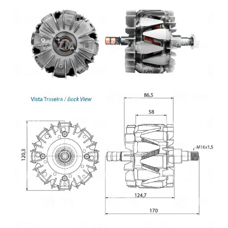 BOBINA ALTERNADOR ARRANQUE SCANIA ROTOR SCANIA S/PREST.24V 150A PARA ALT/9048002 ZM BOBINA ALTERNADOR ARRANQUE SCANIA ROTOR SCANIA S/PREST.24V 150A PARA ALT/9048002 ZM