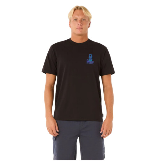 Remera Rip Curl Vaporcool Search Stack Tee - Negra Remera Rip Curl Vaporcool Search Stack Tee - Negra