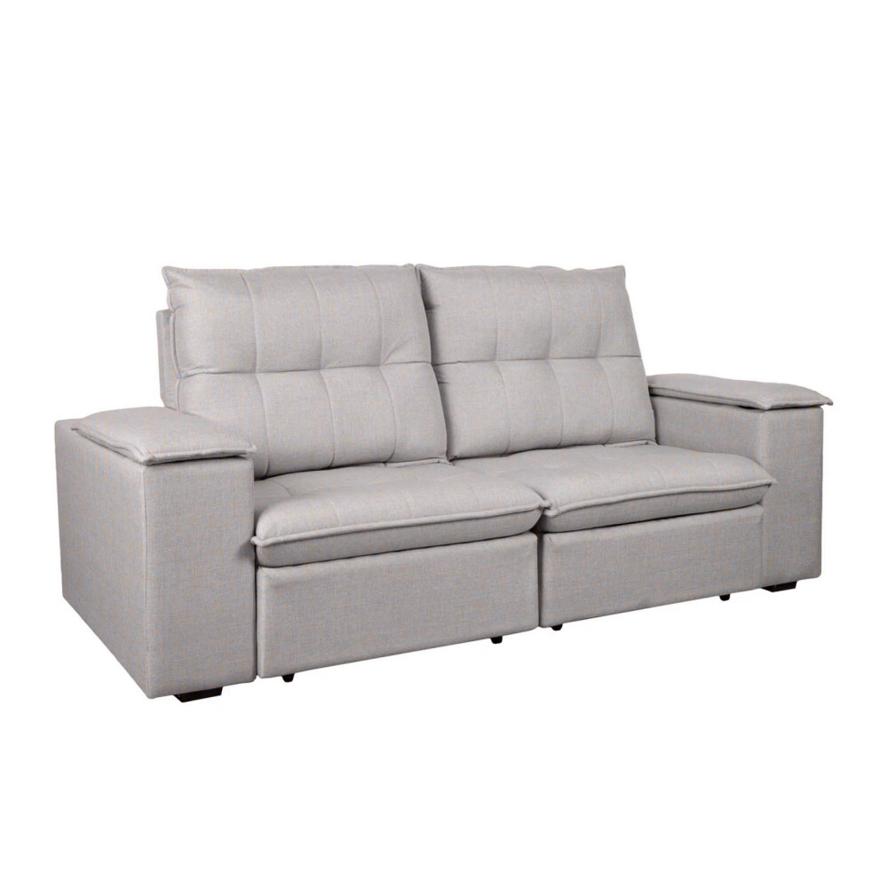 SOFA RETRACTIL 3 CUERPOS TELA GRIS ATLANTA GRIS OSC
