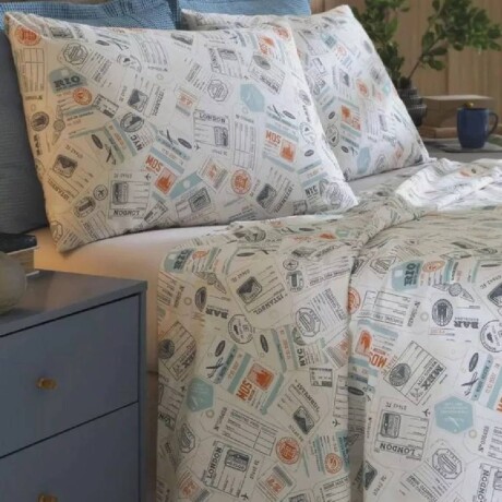 Juego de Sábanas Estampadas 1 Plaza Dohler Allegra 130 Hilos 100% Algodón Juego de Sábanas Estampadas 1 Plaza Dohler Allegra 130 Hilos 100% Algodón