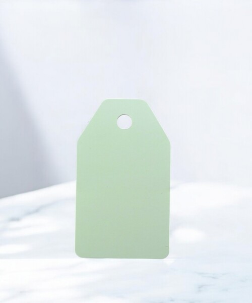 Tag rectangular liso 5x8,5 VERDE AGUA