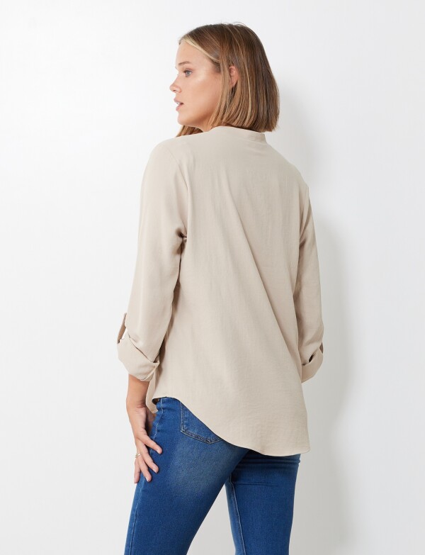 Blusa Escote V BEIGE