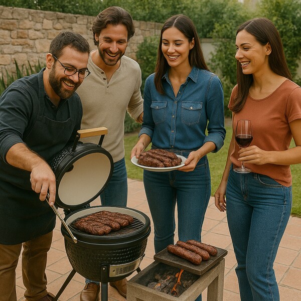 Horno Kamado A Carbón Cerámica Refractaria Con Parrilla 27cm PARRILLA FIRE KING KAMADO 13" NEGRO FT13